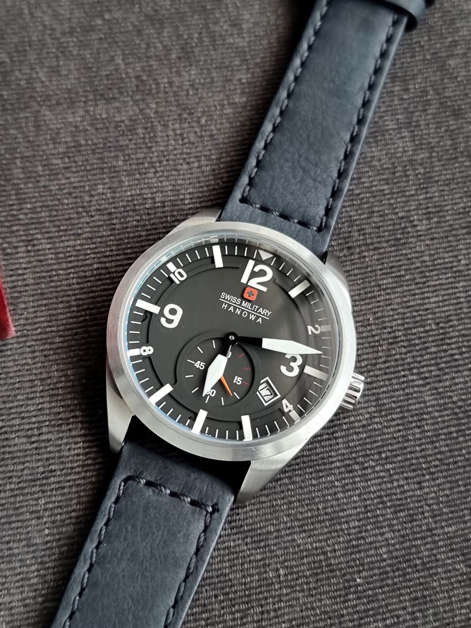 Swiss Military 06-5246 Watch Classic Black Dial Leather Men's Watch