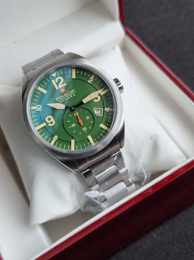 Swiss Military Men's Watch green Dial  Swiss Made Quartz 41mm Hover Image