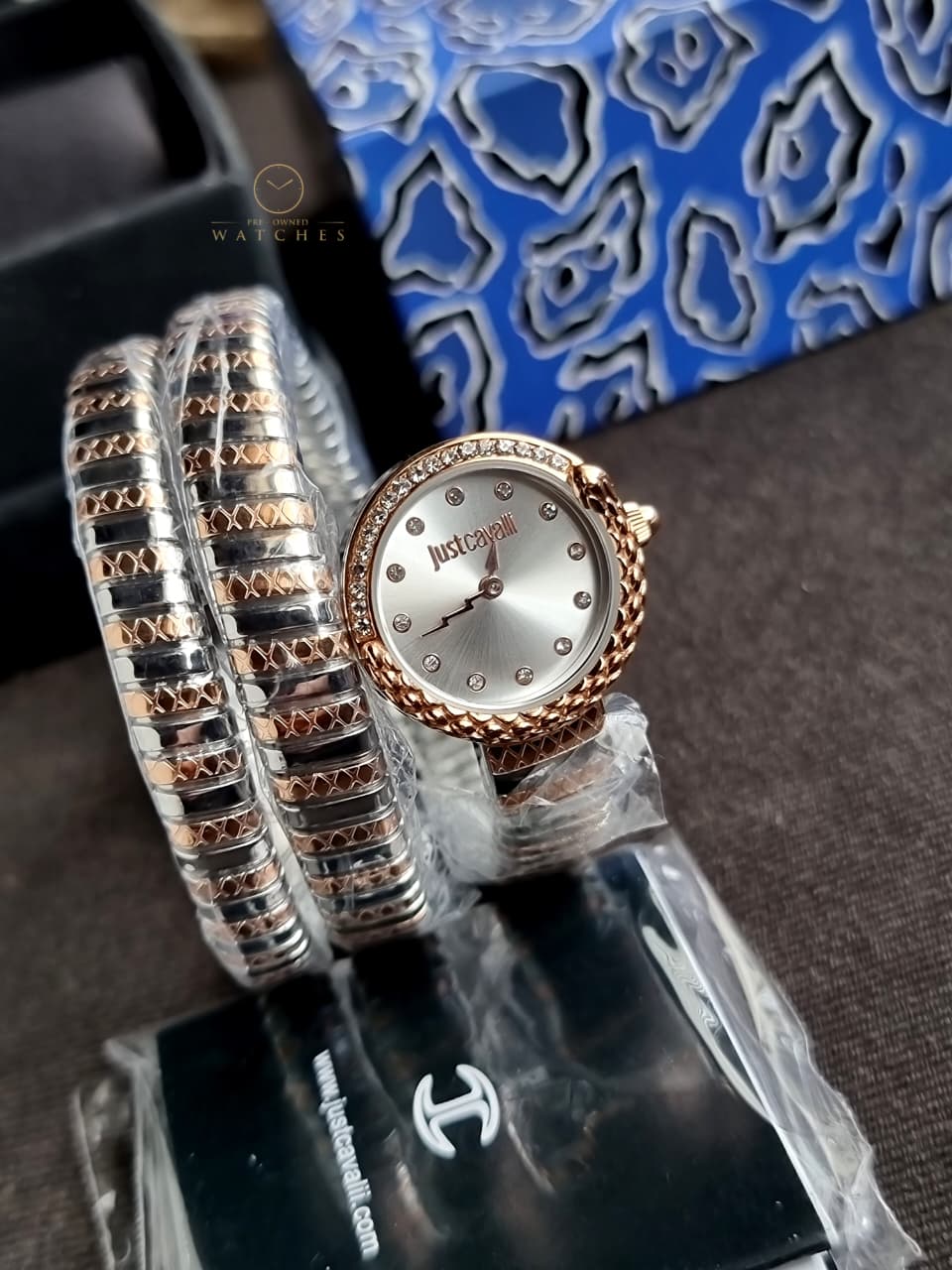 Just Cavalli JC1L302M0065 Enchanting Snake Women's Watch Silver Dial