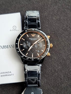 Emporio Armani Men’s Analogue Quartz Stainless Steel Black 43mm Watch AR70002
