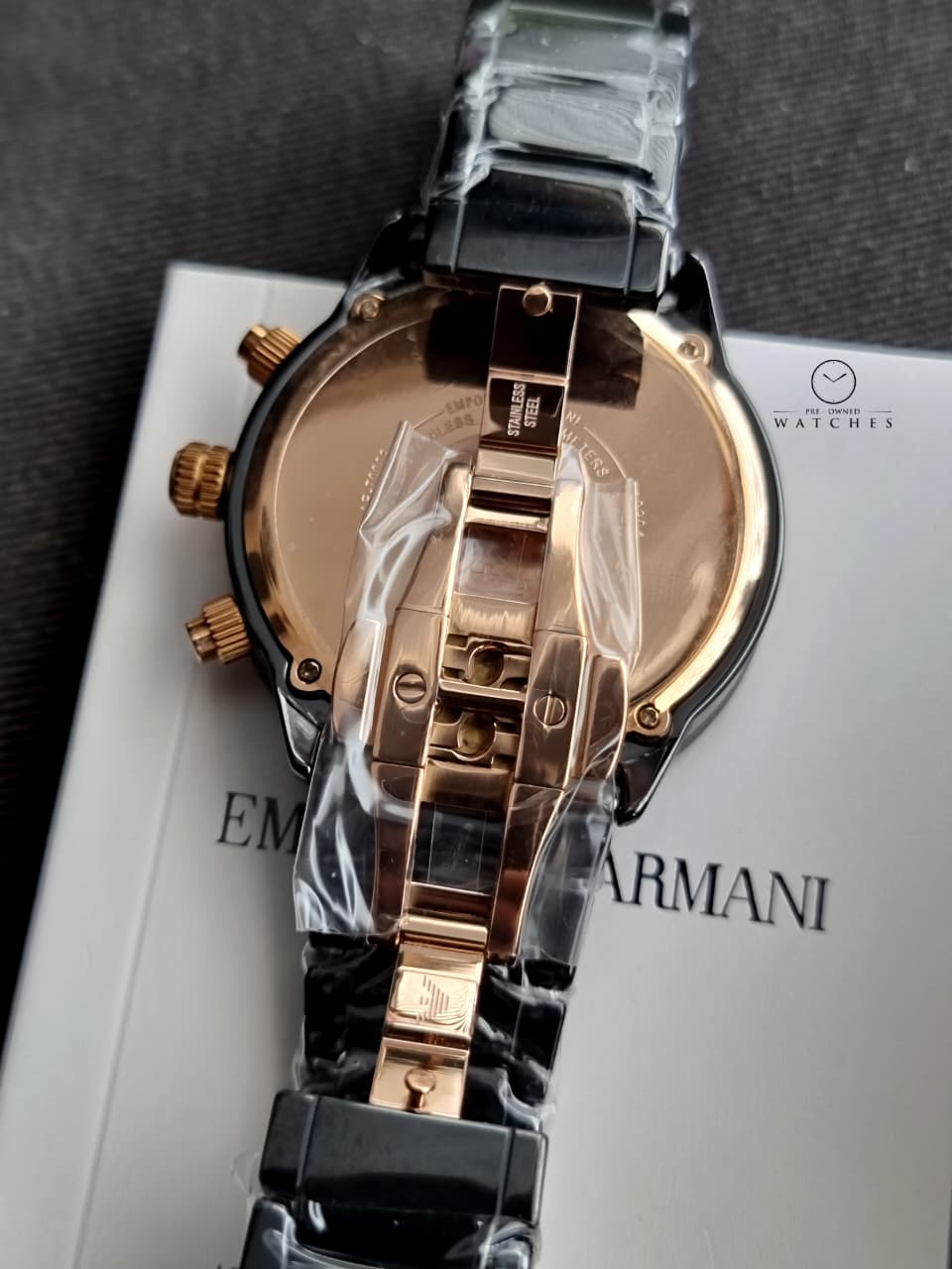 Emporio Armani Men’s Analogue Quartz Stainless Steel Black 43mm Watch AR70002