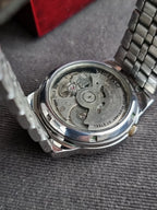 Seiko 5 Automatic Men's Watch – Maroon Dial, Stainless Steel, 35mm