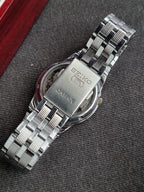 Seiko 5 Automatic Men's Watch – Maroon Dial, Stainless Steel, 35mm