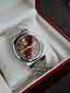 Seiko 5 Automatic Men's Watch – Maroon Dial, Stainless Steel, 35mm