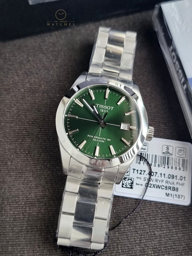 Tissot T127.407.11.091.01 Gentleman Powermatic 80 Silicum Metal Band Men Watch Hover Image