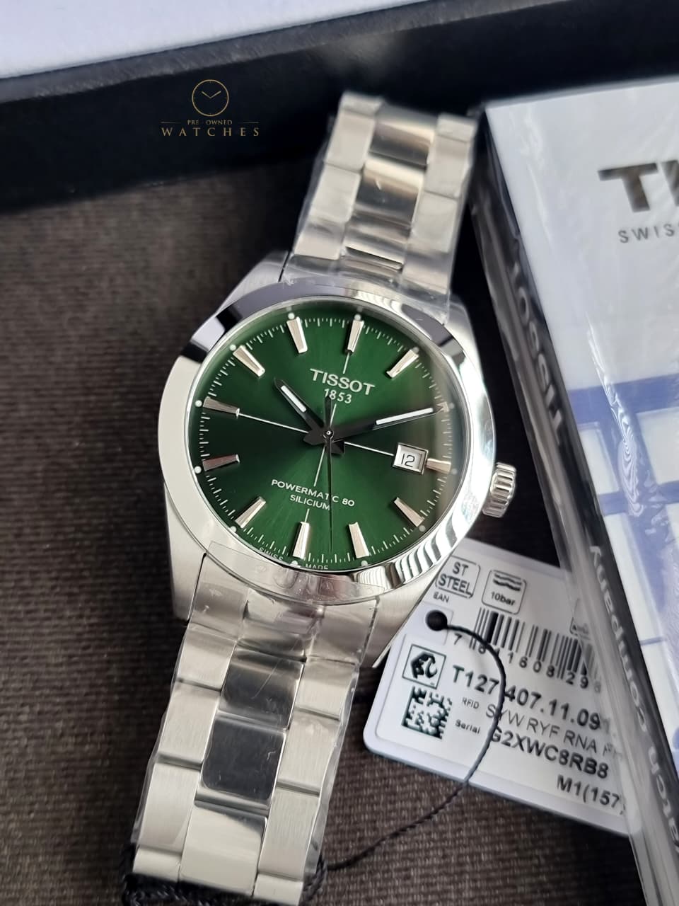 Tissot T127.407.11.091.01 Gentleman Powermatic 80 Silicum Metal Band Men Watch