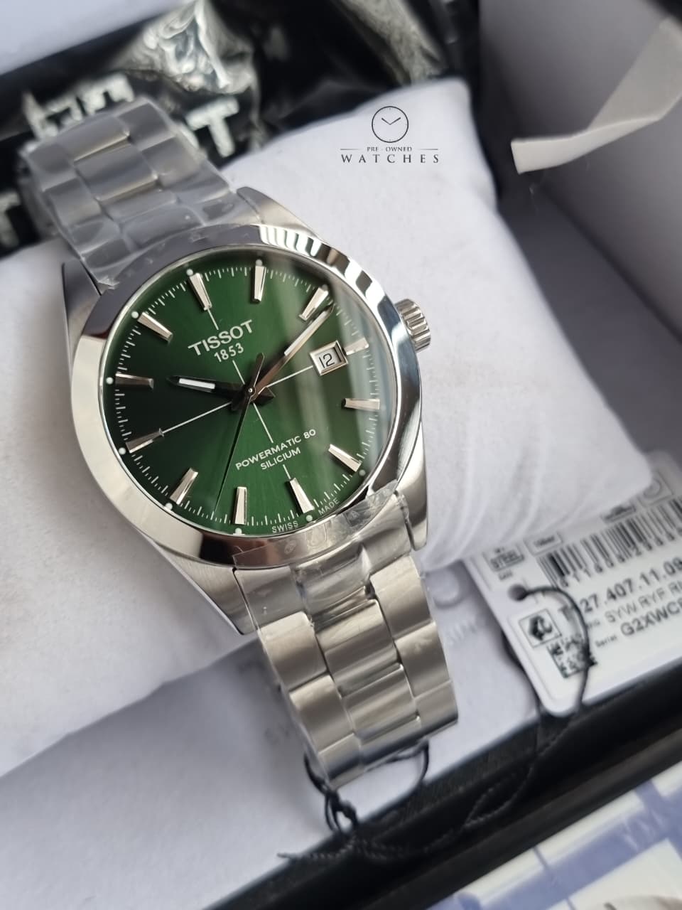 Tissot T127.407.11.091.01 Gentleman Powermatic 80 Silicum Metal Band Men Watch