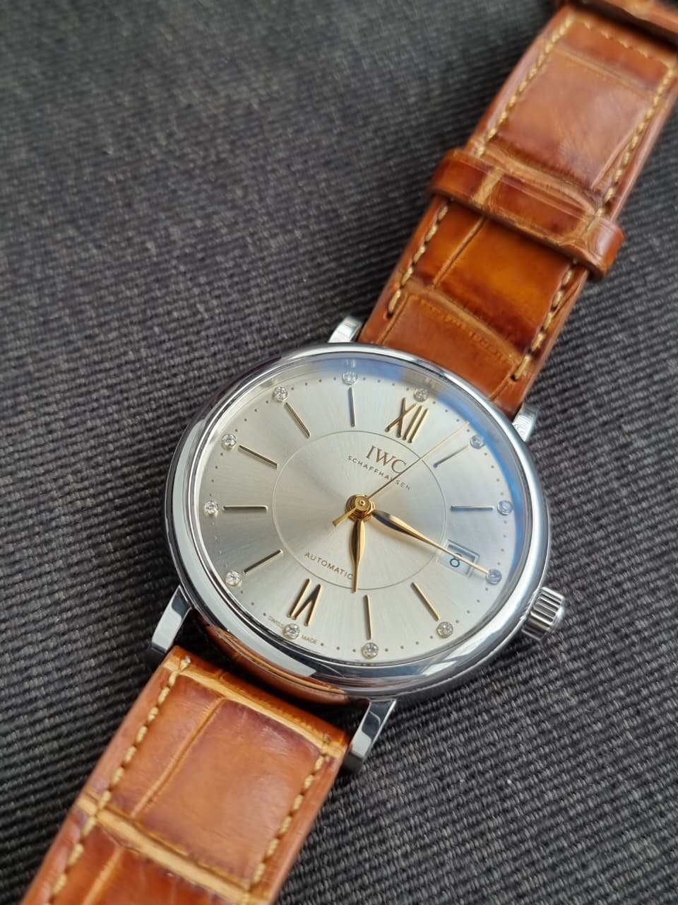 IWC Portofino Automatic IW458101 – Silver Dial, Steel Case, Leather Strap, 37mm