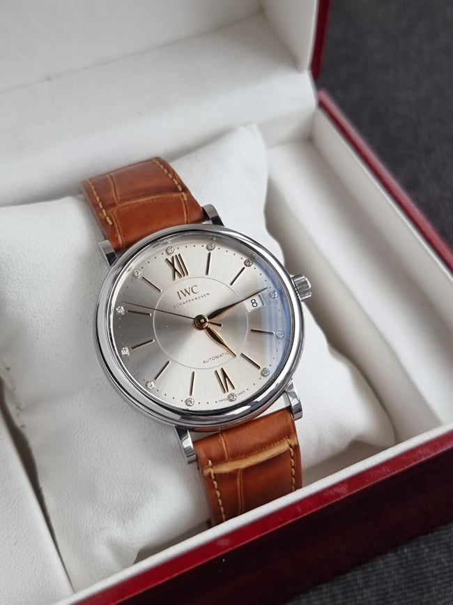 IWC Portofino Automatic IW458101 – Silver Dial, Steel Case, Leather Strap, 37mm Hover Image