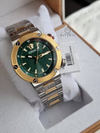 Versace Greca Logo Diver VE8G00524 Men's Watch – Green Dial, Two-Tone Stainless Steel, Quartz