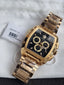 Versace Dominus VE6H00523 Men's Watch – Black Dial Chronograph, Gold Stainless Steel, Quartz