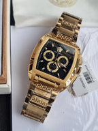Versace Dominus VE6H00523 Men's Watch – Black Dial Chronograph, Gold Stainless Steel, Quartz