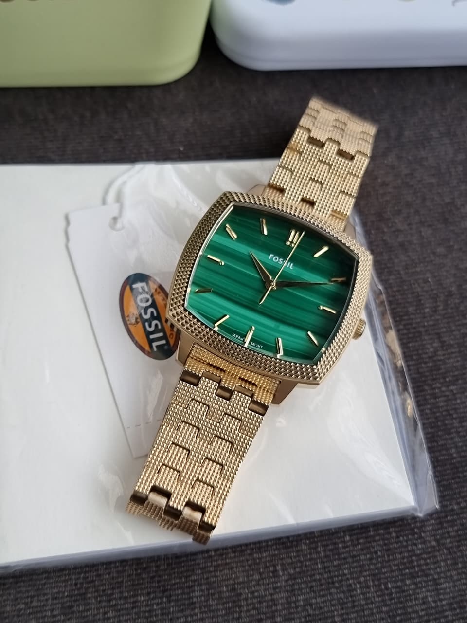 Fossil LE1217 Nick Jonas Machine Luxe Gold Watch Malachite Dial