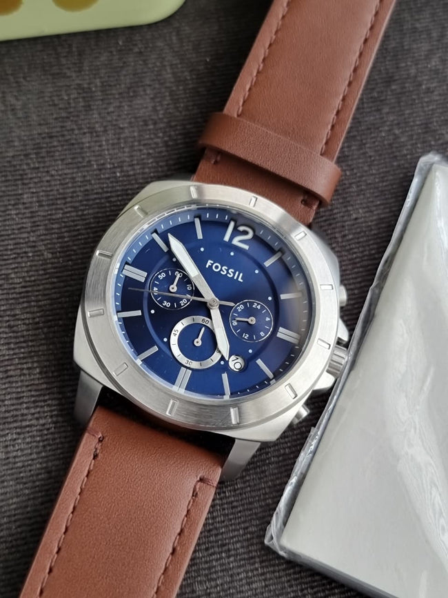 Fossil Privateer BQ2819 Men's Watch – Chronograph, Brown Leather Strap, Stainless Steel, Quartz Main Image