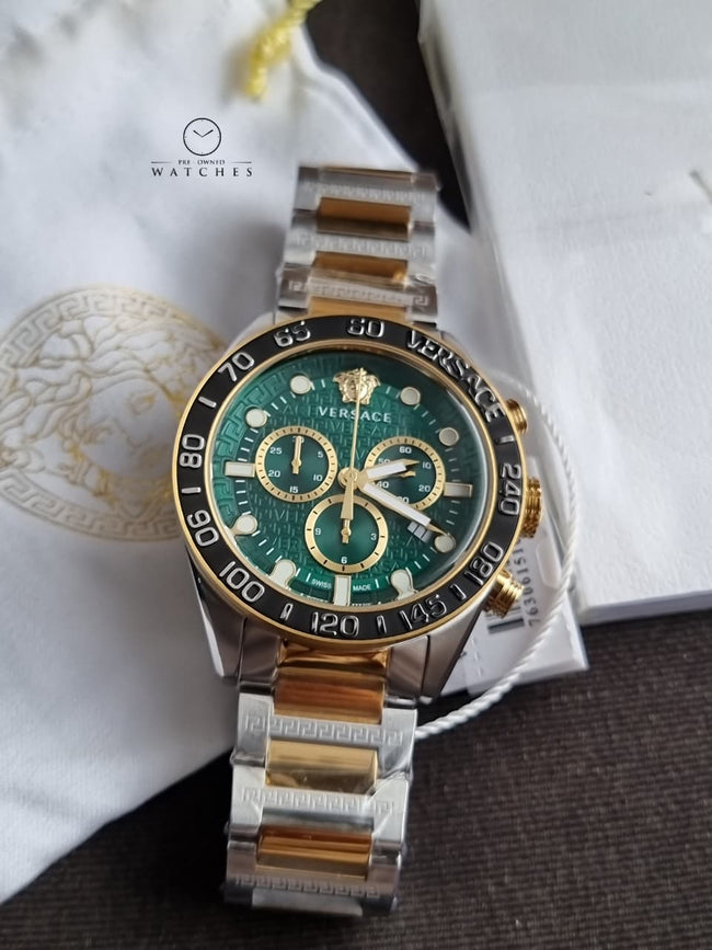 Versace Greca Dome VE6K00423 Men's Watch – Gold Tone, Round Dial, Quartz Main Image