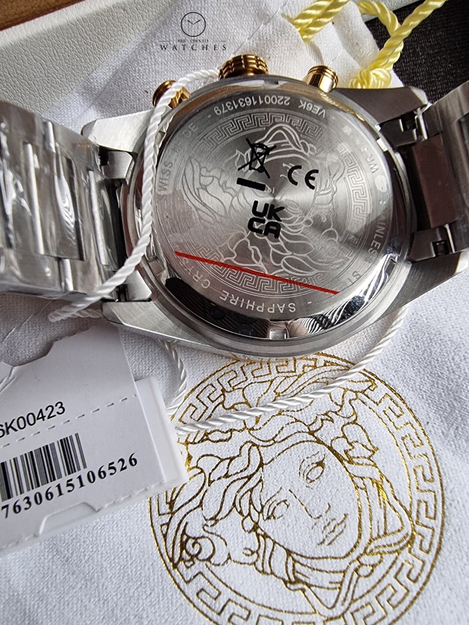 Versace Greca Dome VE6K00423 Men's Watch – Gold Tone, Round Dial, Quartz