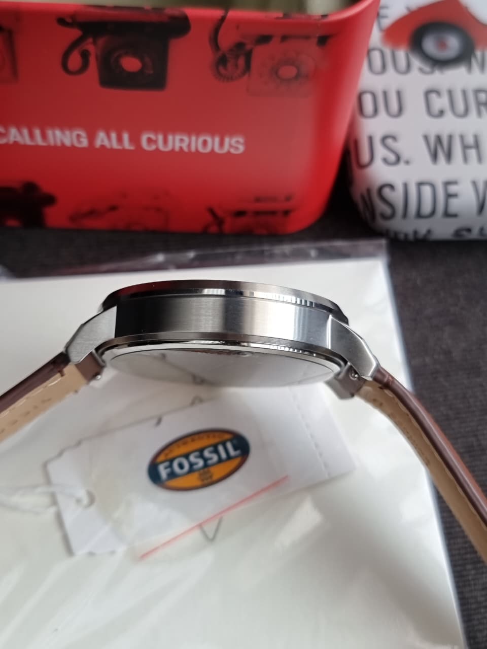 Fossil Rhett BQ2908 Men's Watch – Multifunction, Brown Leather Strap, Quartz