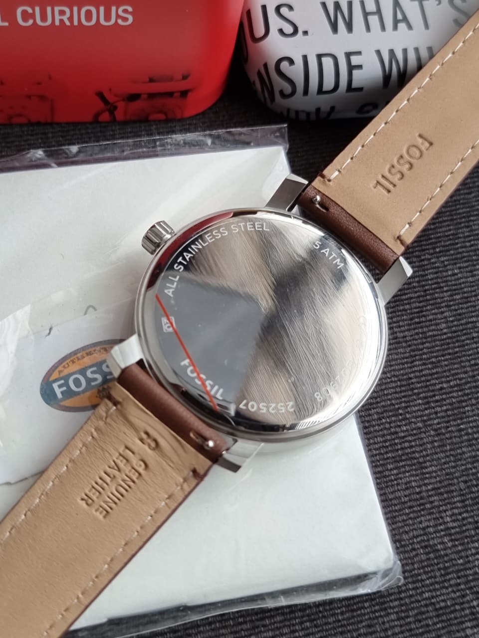 Fossil Rhett BQ2908 Men's Watch – Multifunction, Brown Leather Strap, Quartz