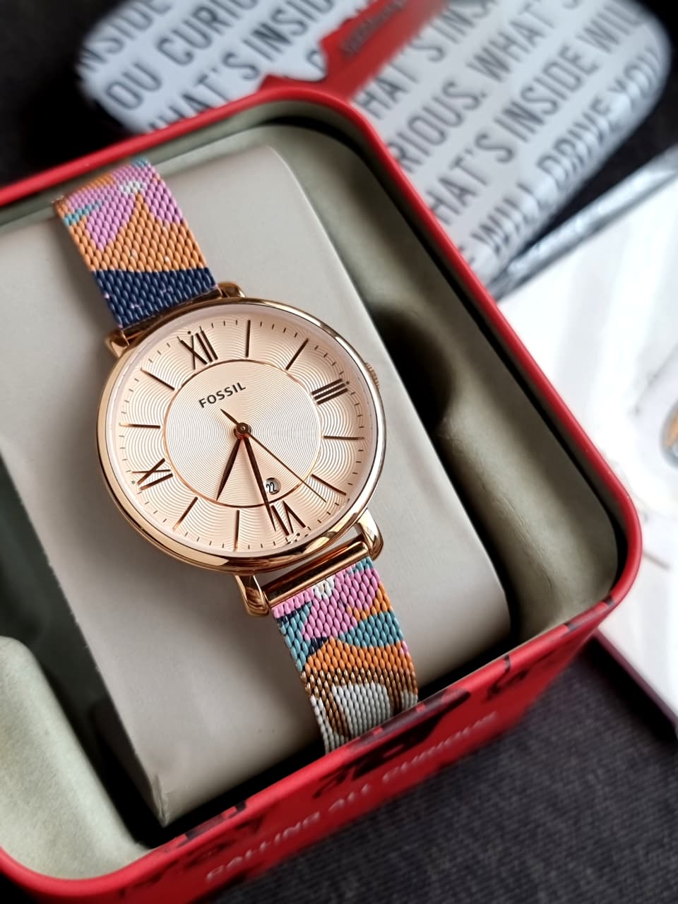Fossil ES5170 Jacqueline Women's Rose Gold Mesh Watch