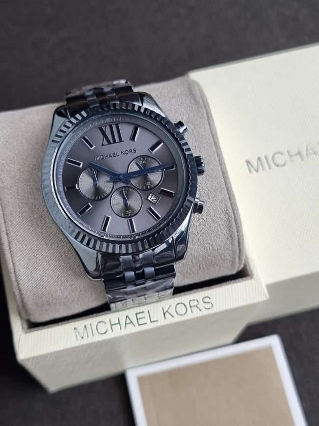 Michael Kors Men’s Quartz Stainless Steel Blue Dial 44mm Watch MK8480 Hover Image