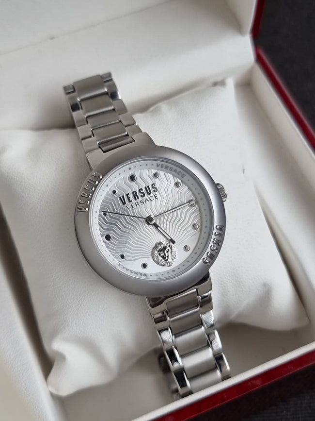 Versus Versace 36mm White Dial Silver Chain Women's Watch Hover Image