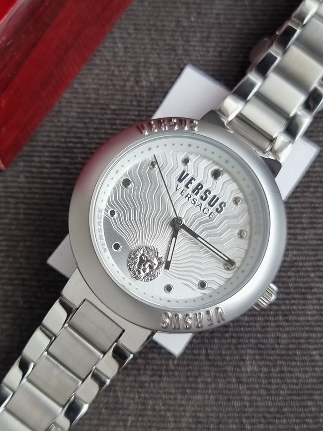 Versus Versace 36mm White Dial Silver Chain Women's Watch Main Image