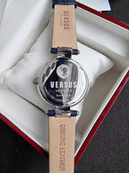 Versus Versace Women's Watch – Blue Dial, Blue Leather Strap, Quartz, 36mm