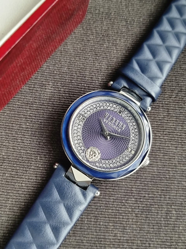 Versus Versace Women's Watch – Blue Dial, Blue Leather Strap, Quartz, 36mm Main Image