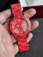 Marc by Marc Jacobs Women’s Quartz Silicone & Stainless Steel Chain Red Dial 40mm Watch MBM2577