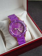 Marc Jacobs Rock Chronograph Purple Dial Purple Silicone Strap Watch For Women - MBM2549