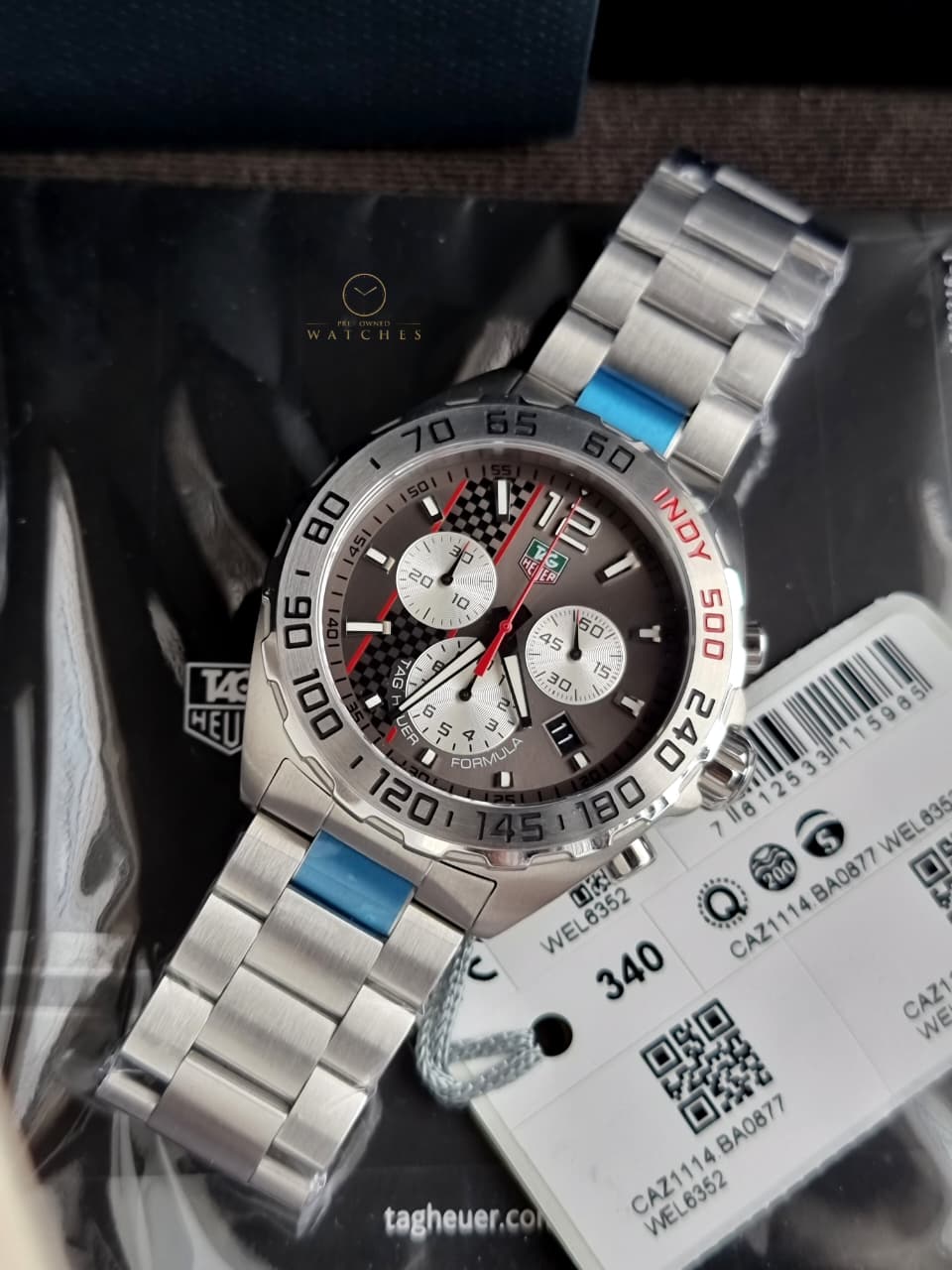 TAG Heuer Formula 1 CAZ1114.BA0877 Men's Chronograph Watch – Blue Dial, Quartz, 41mm Stainless Steel