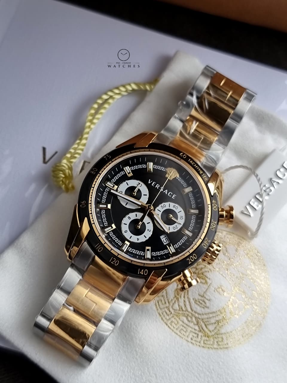 Versace V-Ray VE2I00421 Men's Watch – Chronograph, 44mm, Stainless Steel, 5ATM Quartz