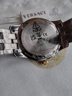 Versace Greca Time VE3K00422 Men's Watch – Green Dial, Two-Tone Stainless Steel, Quartz