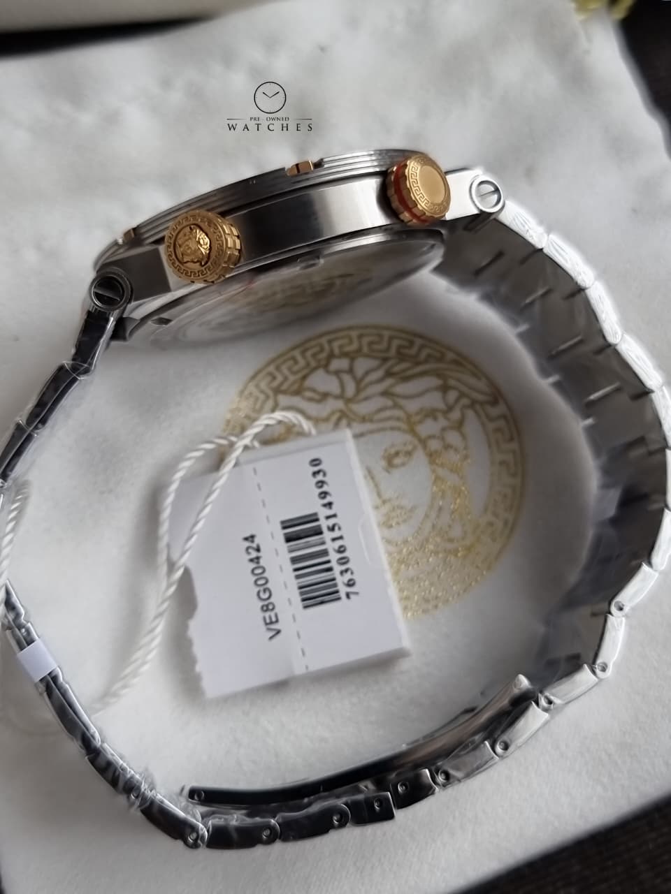 Versace Greca Logo Divers VE8G00424 Men's Watch – Black Dial, Two-Tone Stainless Steel, Quartz