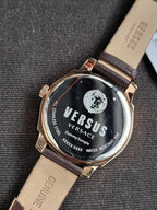 Versus Versace Men's Watch – 42mm, Brown Dial, Brown Leather Strap, Quartz