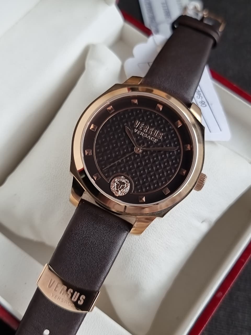 Versus Versace Men's Watch – 42mm, Brown Dial, Brown Leather Strap, Quartz