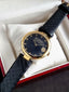 Versus Versace Women's Watch – 36mm, Black Dial, Black Leather Strap, Rose Gold Case