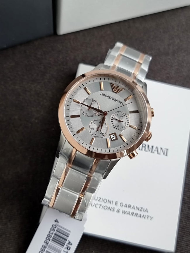 Emporio Armani Men’s Quartz Stainless Steel Black Dial 43mm Watch AR11077 Main Image