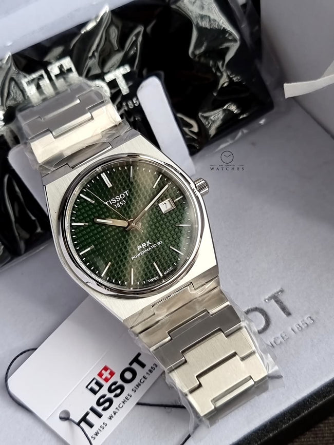 Tissot PRX Powermatic 80 Silver Stainless Steel Green Dial Automatic Watch for Gents - T137.407.11.091.00 Main Image