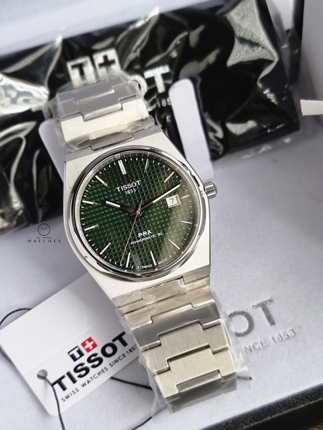 Tissot PRX Powermatic 80 Silver Stainless Steel Green Dial Automatic Watch for Gents - T137.407.11.091.00 Hover Image