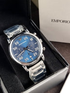 Emporio Armani Men’s Chronograph Quartz Stainless Steel Blue Dial 42mm Watch AR11132