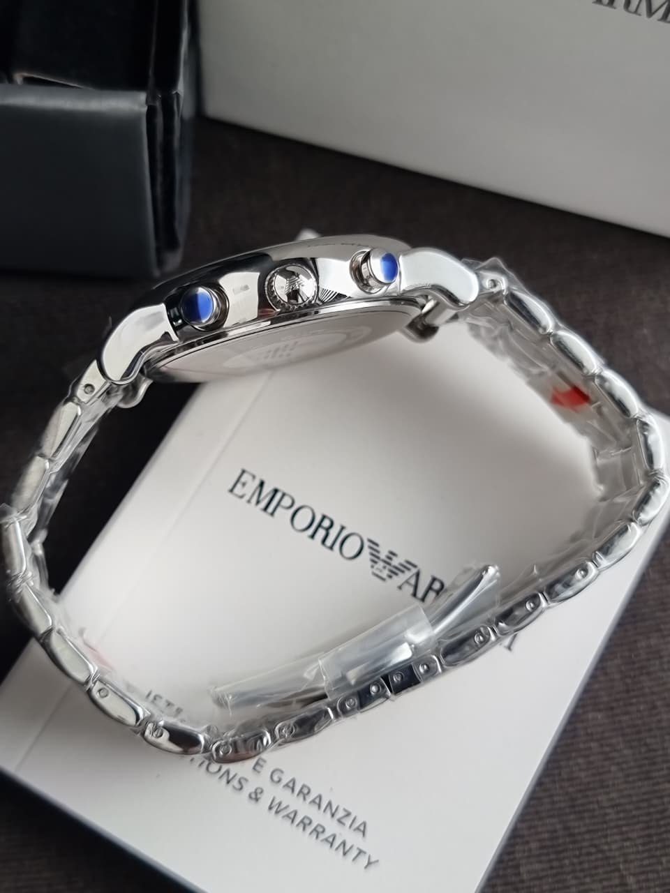 Emporio Armani Men’s Chronograph Quartz Stainless Steel Blue Dial 42mm Watch AR11132
