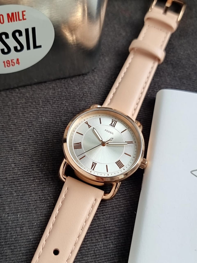 Fossil Copeland ES4823 Women's Watch – 34mm Rose Gold, Stainless Steel Case, Leather Strap, Quartz Main Image