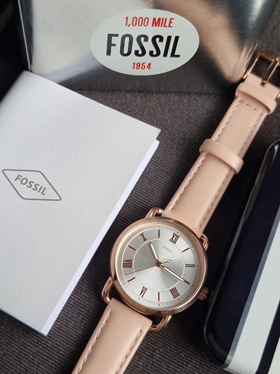 Fossil Copeland ES4823 Women's Watch – 34mm Rose Gold, Stainless Steel Case, Leather Strap, Quartz