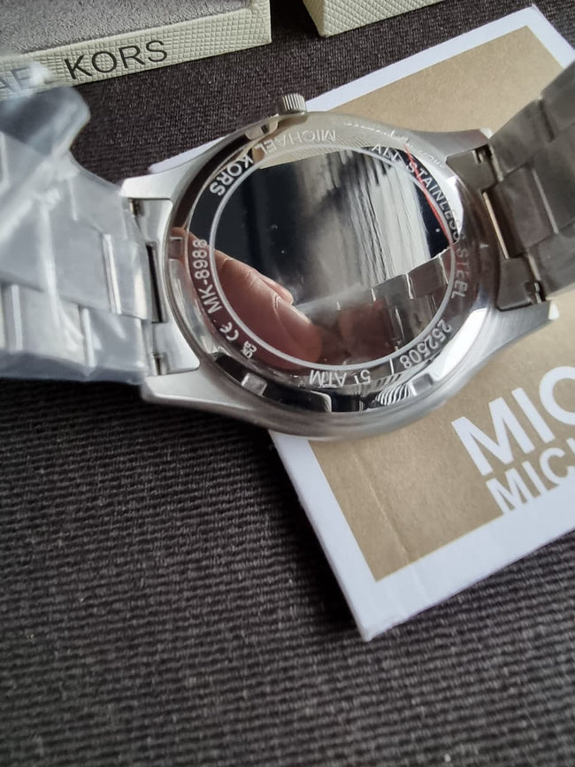 Michael Kors MK8988 Watch – Slim Runway, 42mm, Blue Dial, Stainless Steel, Quartz Main Image