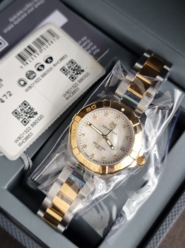 TAG Heuer Aquaracer Date WBD1322.BB0320 Women's Watch – 32mm, Two-Tone Steel, Quartz Hover Image