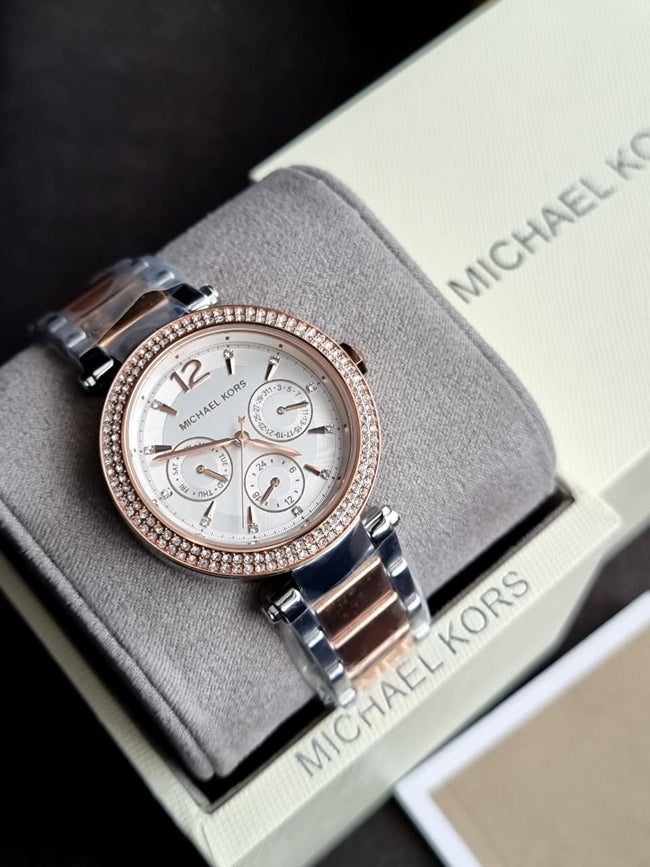 Michael Kors Parker Multifunction Two-Tone Watch – MK6301 Hover Image