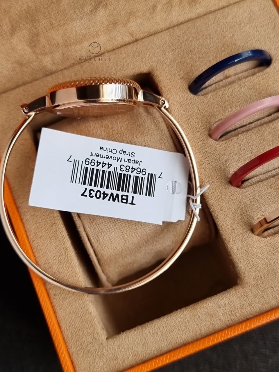 Tory Burch Reva Bangle Women’s Watch Rose Gold Ivory Dial Luxury Fashion – TBW4037