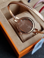 Tory Burch Reva Bangle Women’s Watch Rose Gold Ivory Dial Luxury Fashion – TBW4037