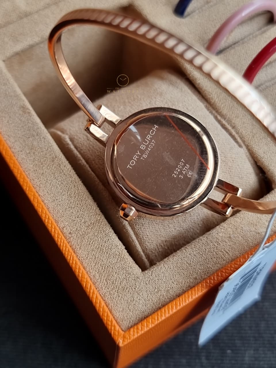 Tory Burch Reva Bangle Women’s Watch Rose Gold Ivory Dial Luxury Fashion – TBW4037